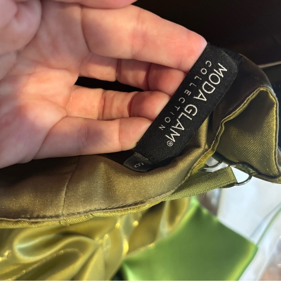 Moda Glam Corset Strapless Dress in Iridescent Green - Picture 7 of 7